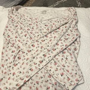 L PINK floral long sleeve body suit